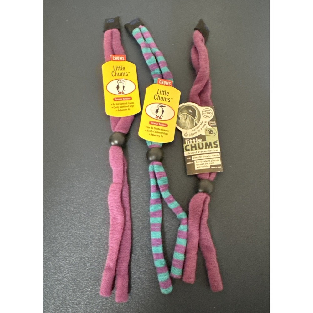 Chums LIttle‎ Chums Eyeglasses Retainer Cord 3 Pack Blue Purple New 0847